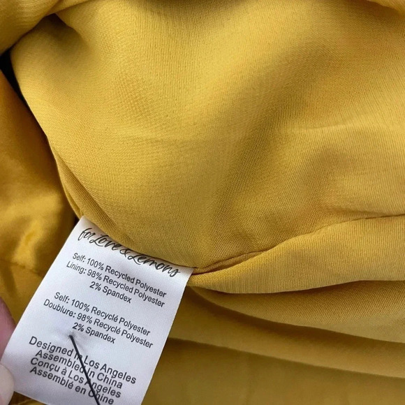 For love & Lemons Drew satin mini dress in yellow - Picture 13 of 14